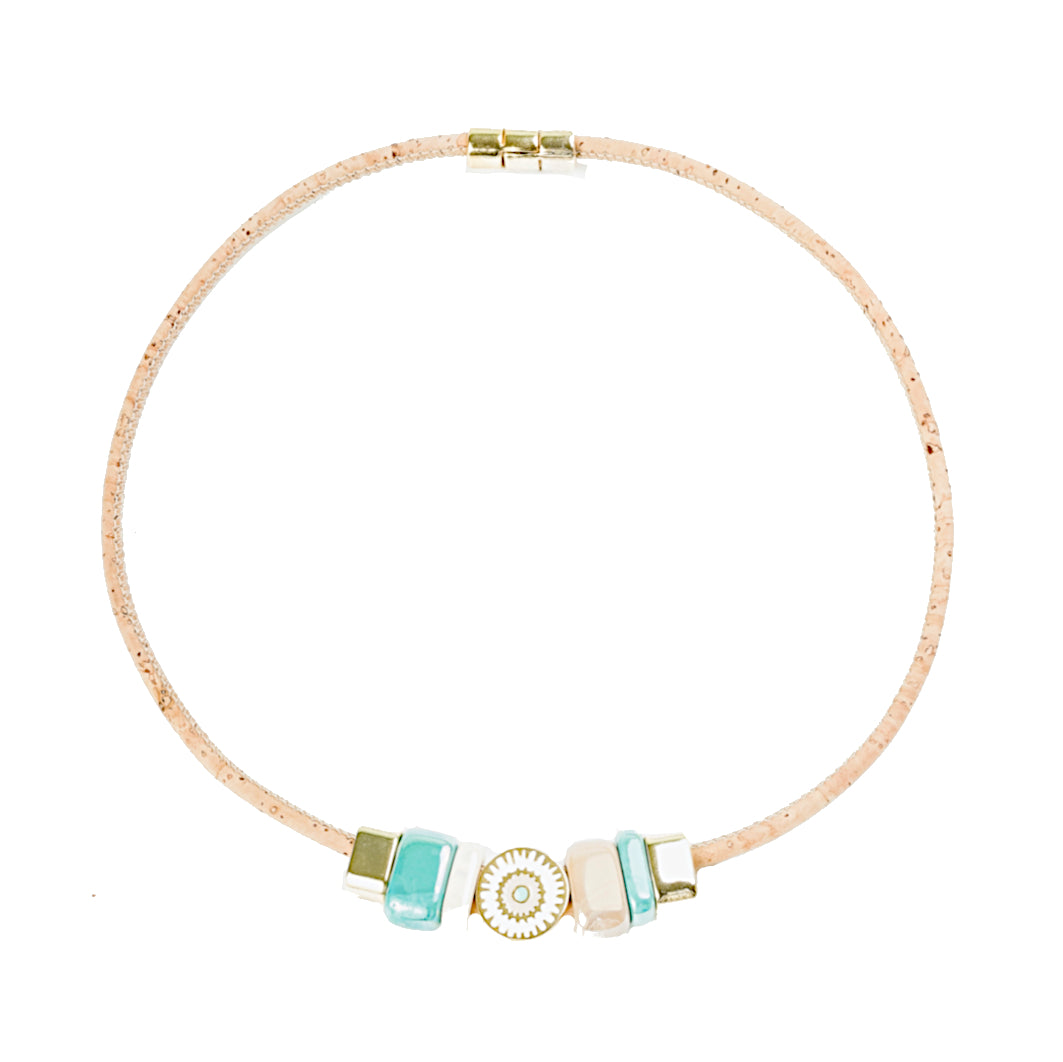 Cork Lucky Teal (necklace) - Cork and Company | Made in Portugal | Vegan Eco-Friendly Fashion