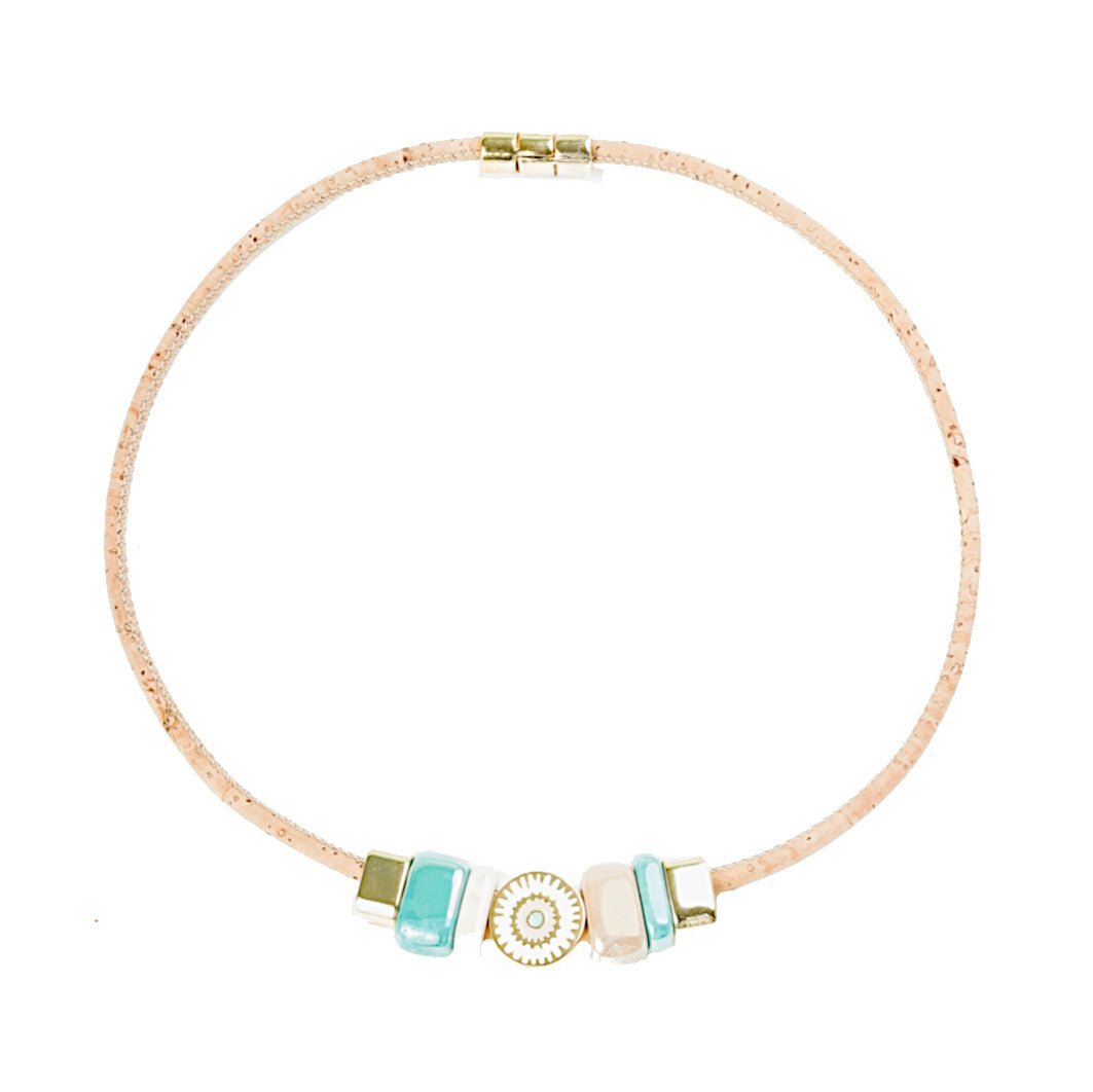 Cork Lucky Teal (necklace) - Cork and Company | Made in Portugal | Vegan Eco-Friendly Fashion