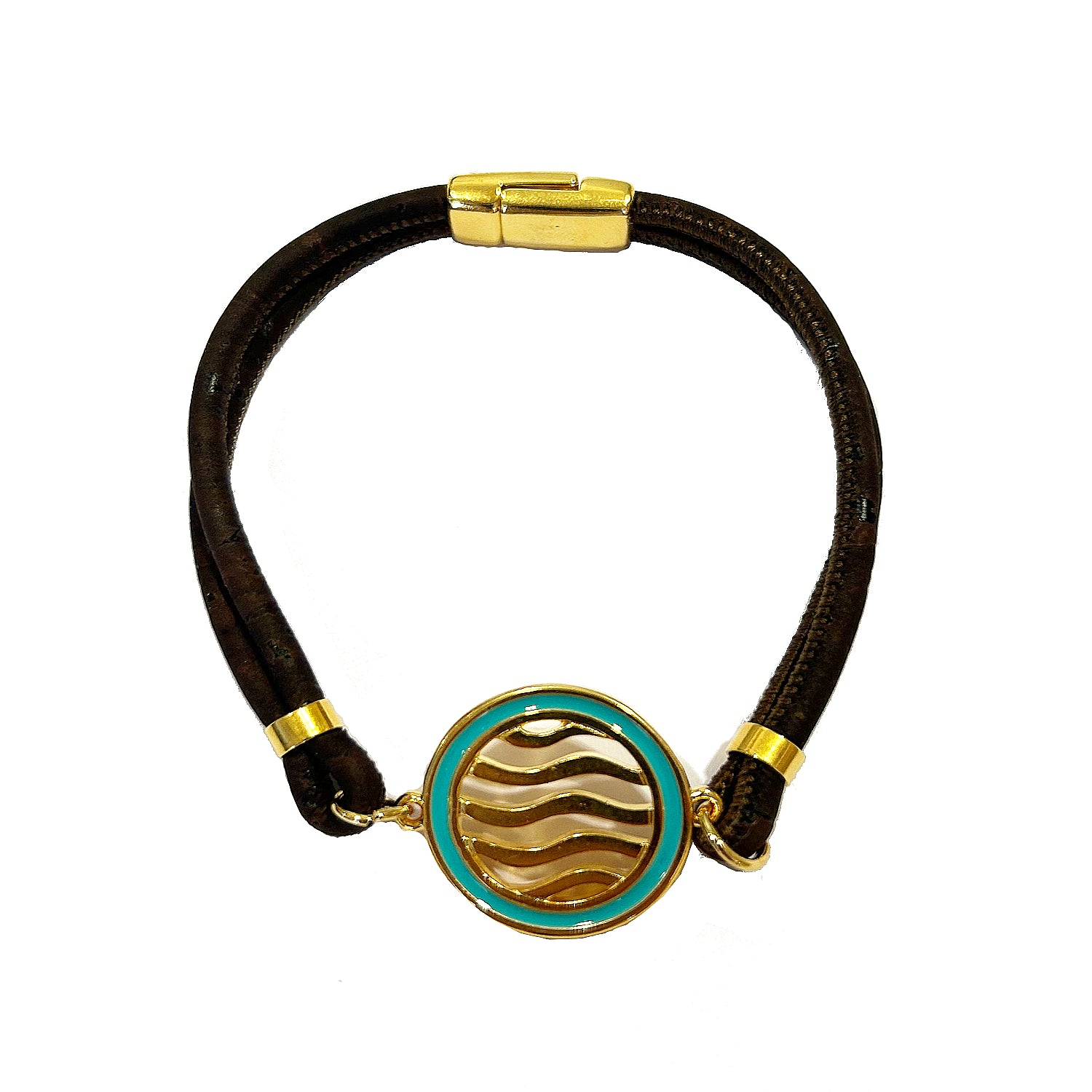 Cork Golden Wave (bracelet) - Cork and Company | Made in Portugal | Vegan Eco-Friendly Fashion