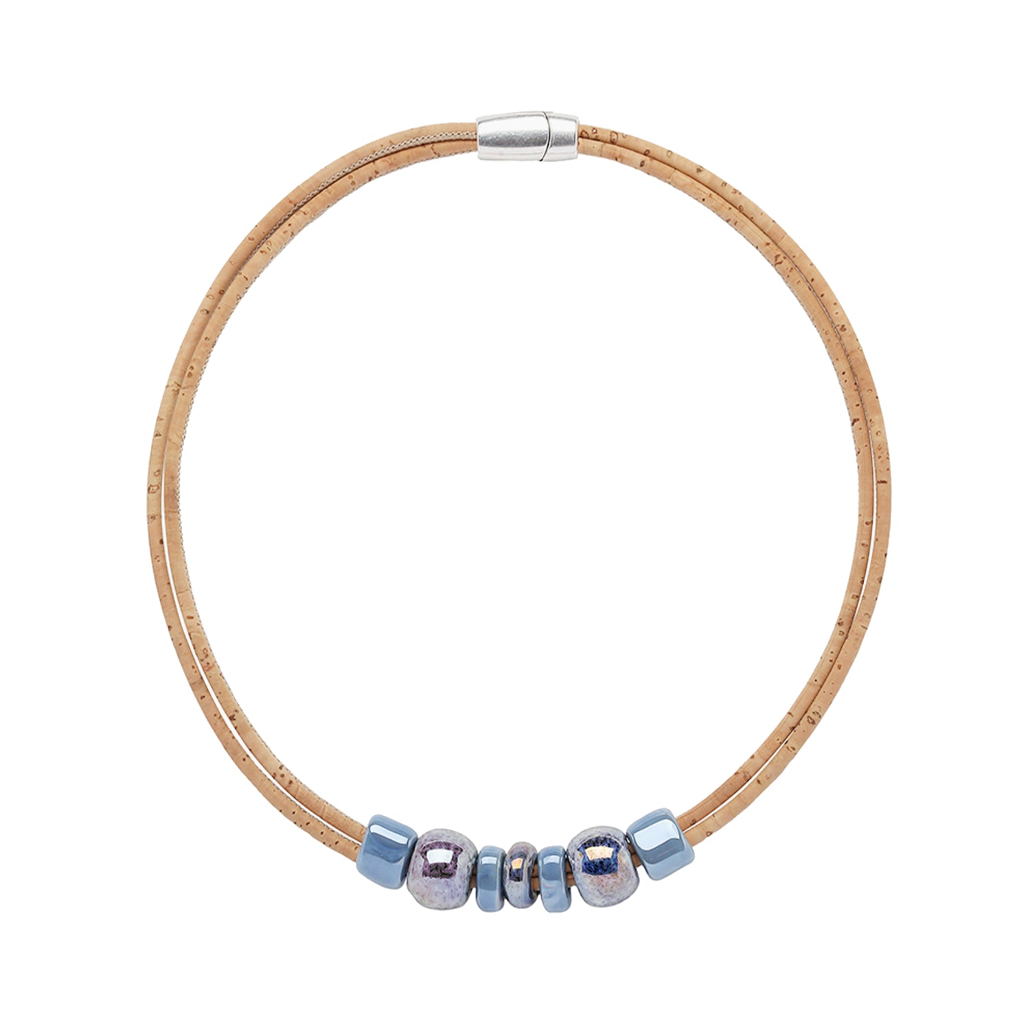 Cork Blue Marble (necklace) - Cork and Company | Made in Portugal | Vegan Eco-Friendly Fashion