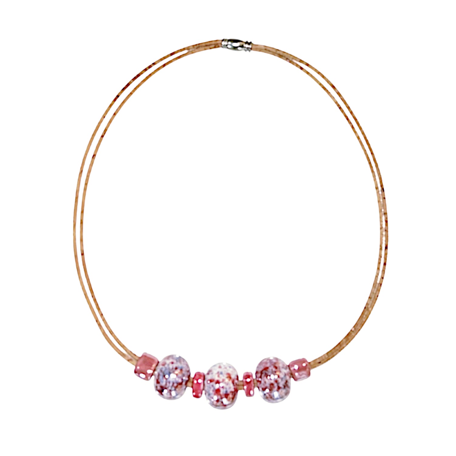 Cork Pink Marble (necklace) - Cork and Company | Made in Portugal | Vegan Eco-Friendly Fashion