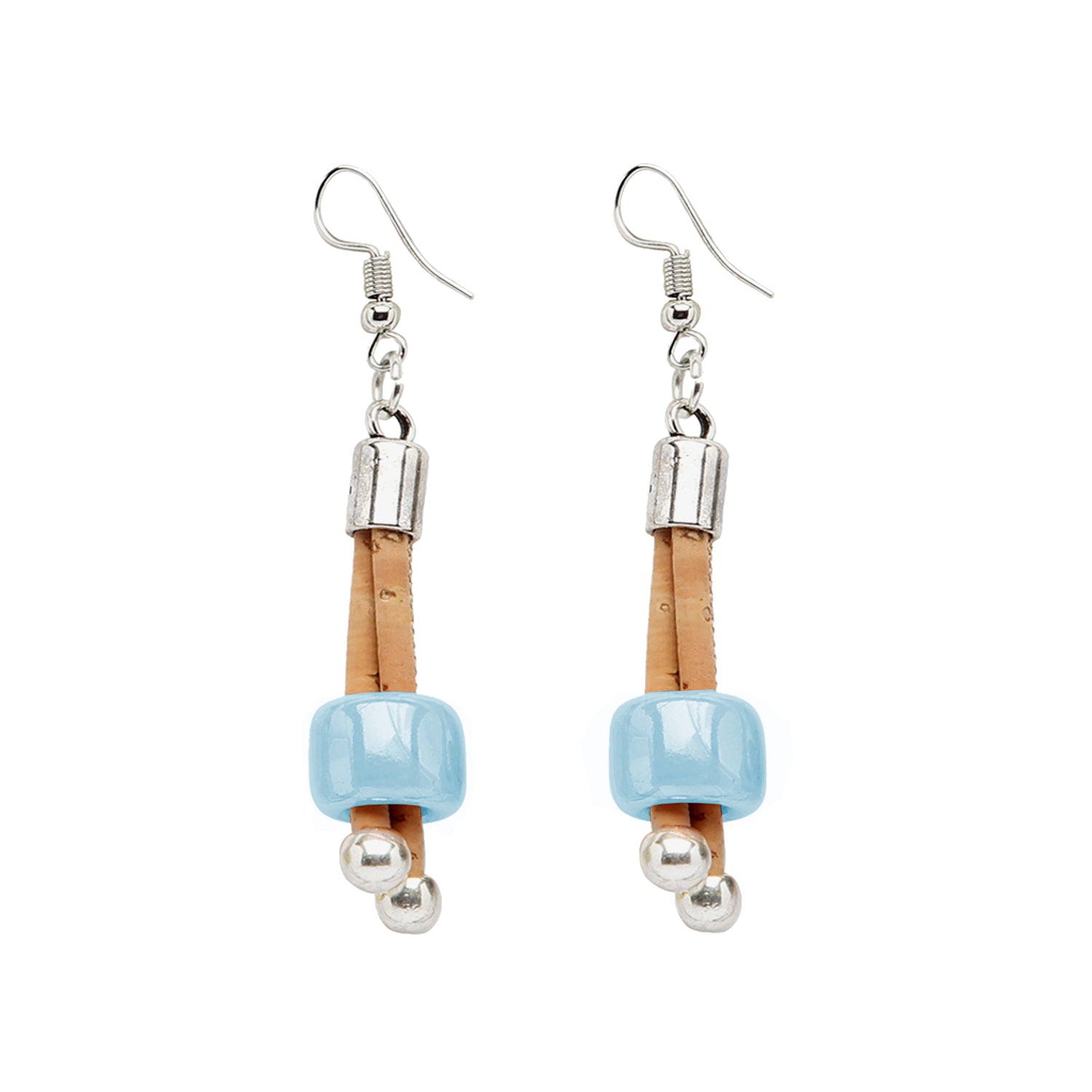 Cork Joy - Light Blue (earrings) - Cork and Company | Made in Portugal | Vegan Eco-Friendly Fashion