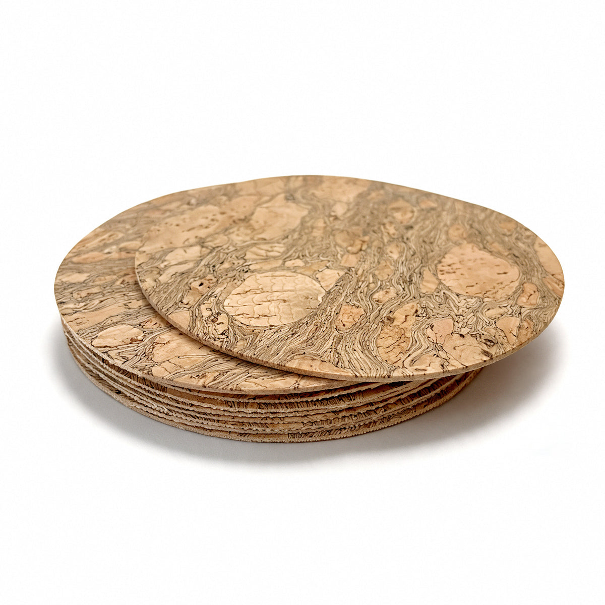 Cork Moon Coasters (Set of 6) - Cork and Company | Made in Portugal | Vegan Eco-Friendly Fashion