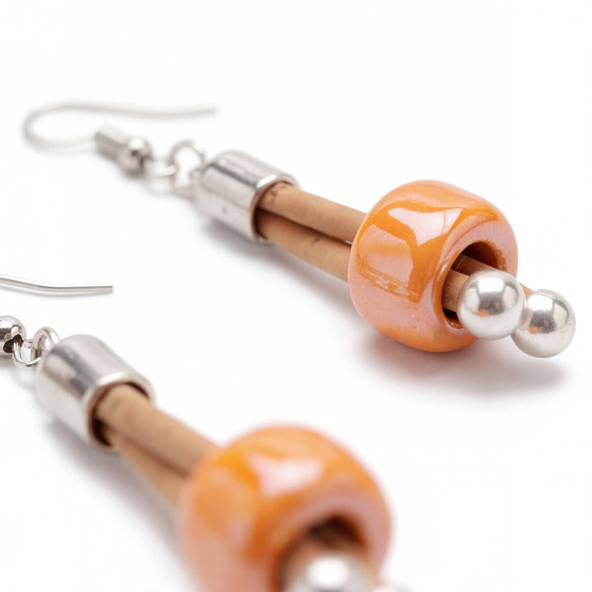Cork Joy - Orange (earrings) - Cork and Company | Made in Portugal | Vegan Eco-Friendly Fashion