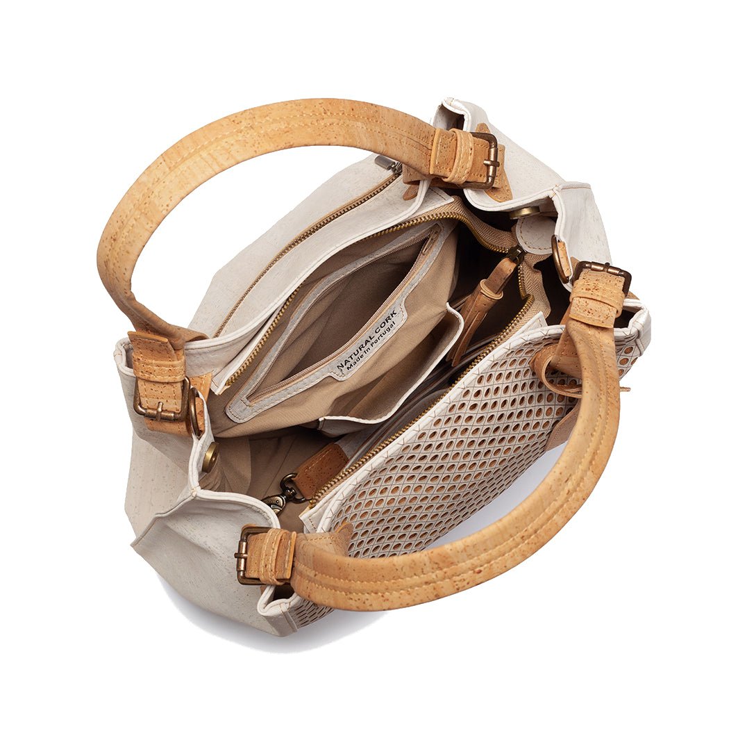 Cork White Dotty Handbag - Cork and Company | Made in Portugal | Vegan Eco-Friendly Fashion