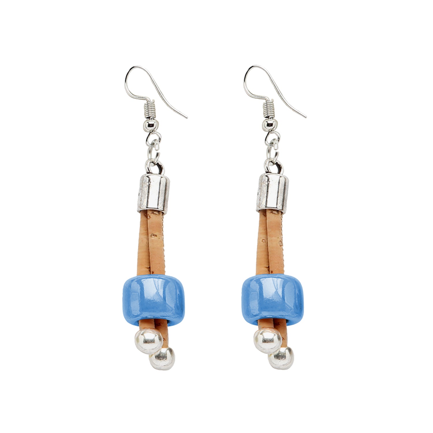 Cork Joy - Blue (earrings) - Cork and Company | Made in Portugal | Vegan Eco-Friendly Fashion