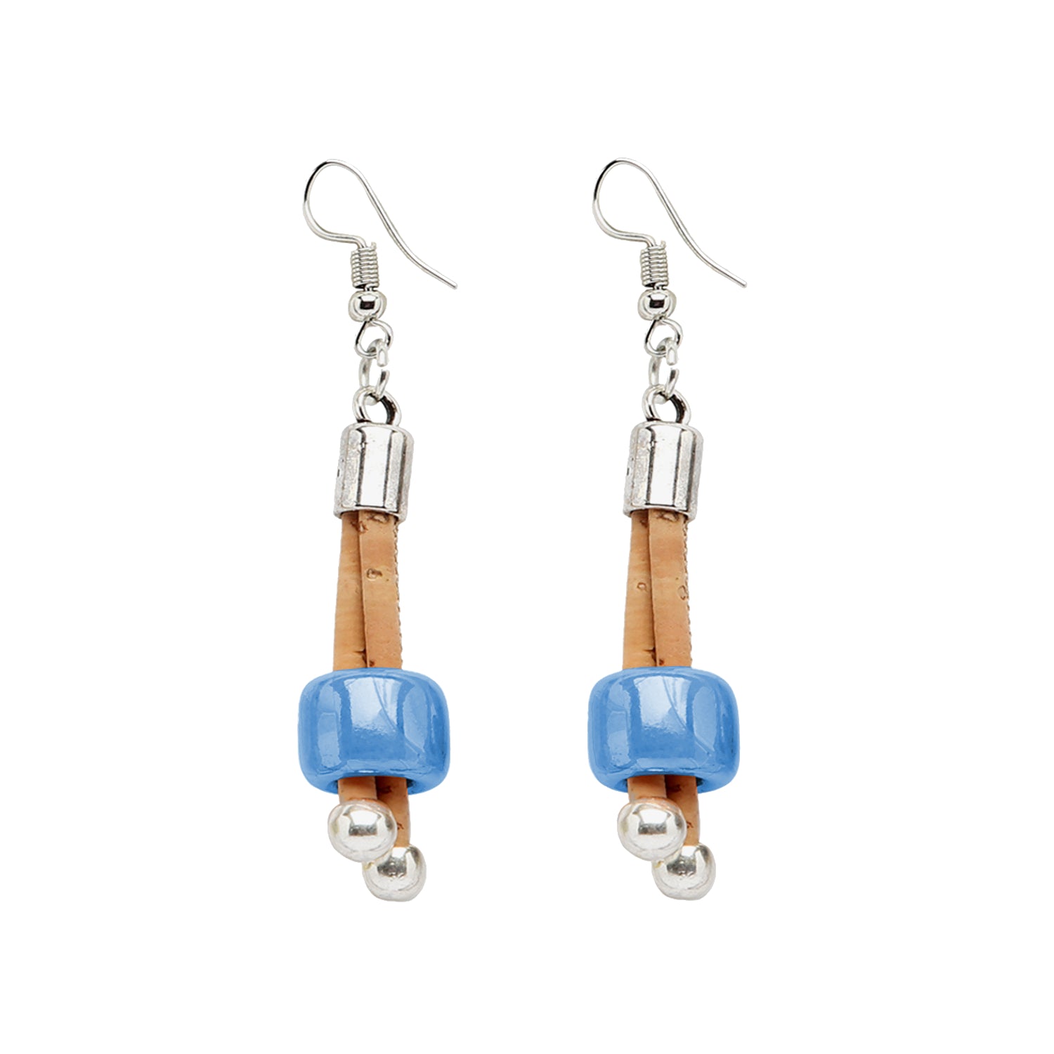 Cork Joy - Blue (earrings) - Cork and Company | Made in Portugal | Vegan Eco-Friendly Fashion
