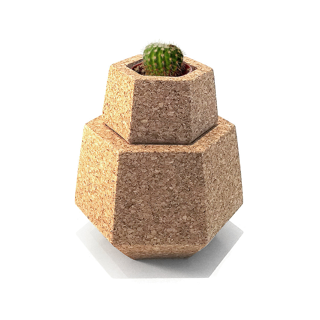 Cork Hexagon (vase/box) - Cork and Company | Made in Portugal | Vegan Eco-Friendly Fashion