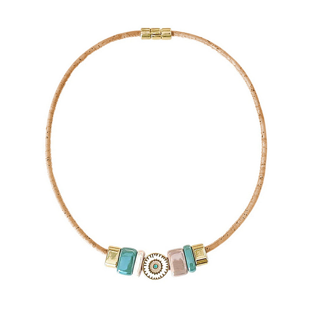 Cork Lucky Teal (necklace) - Cork and Company | Made in Portugal | Vegan Eco-Friendly Fashion