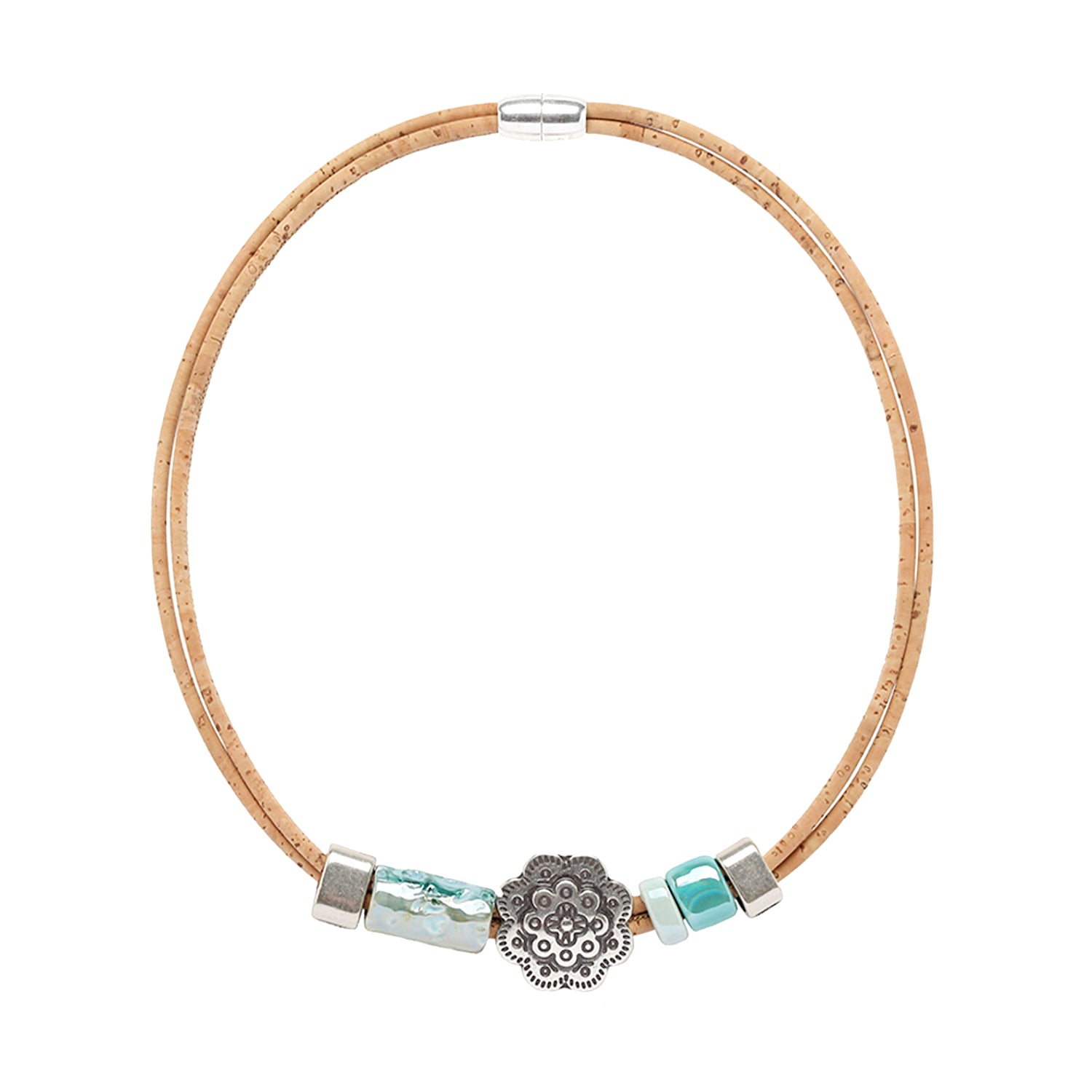 Cork Medal - Lagoon (necklace) - Cork and Company | Made in Portugal | Vegan Eco-Friendly Fashion