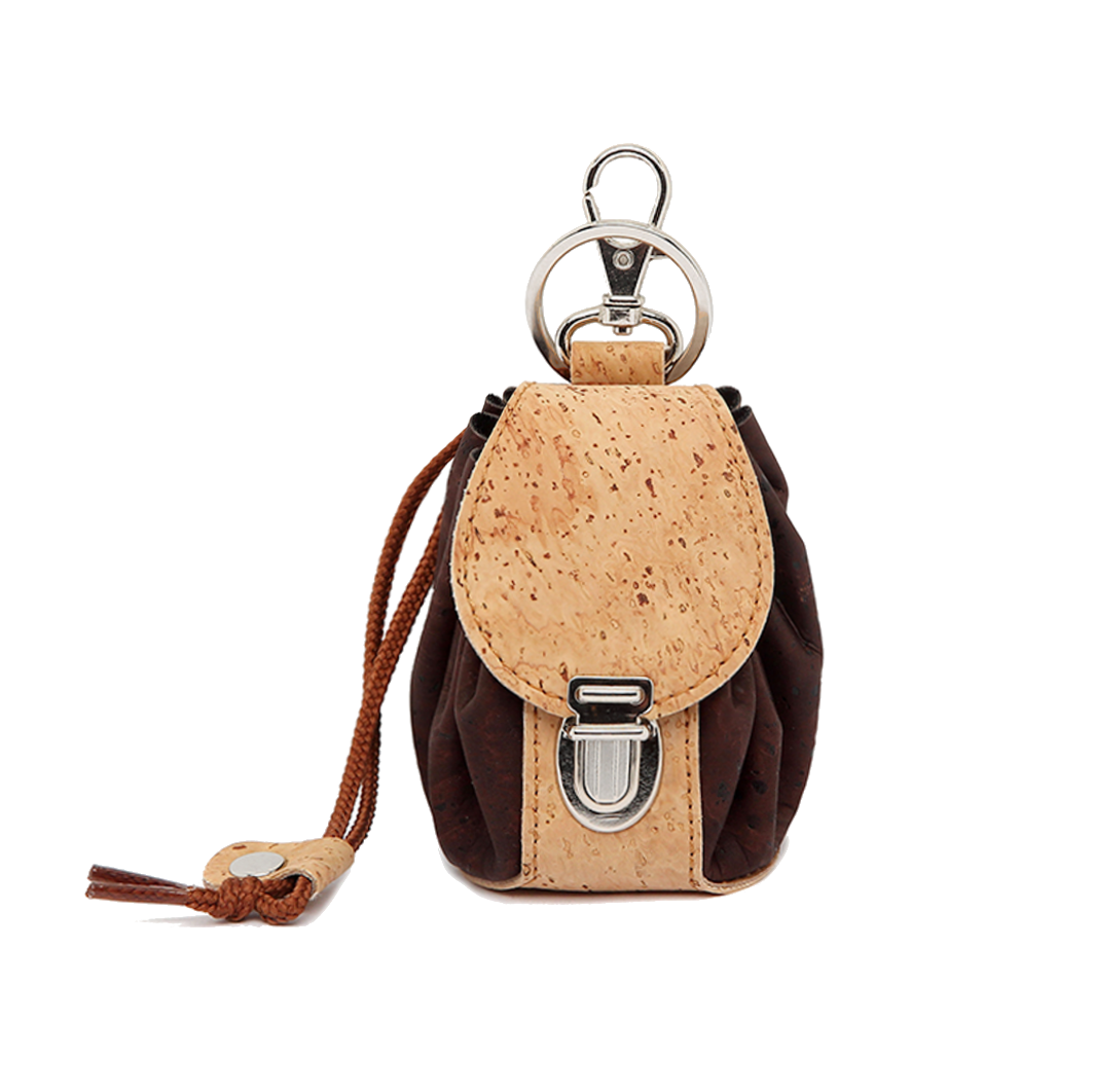 Cork Drawstring pouch keyring - Cork and Company | Made in Portugal | Vegan Eco-Friendly Fashion