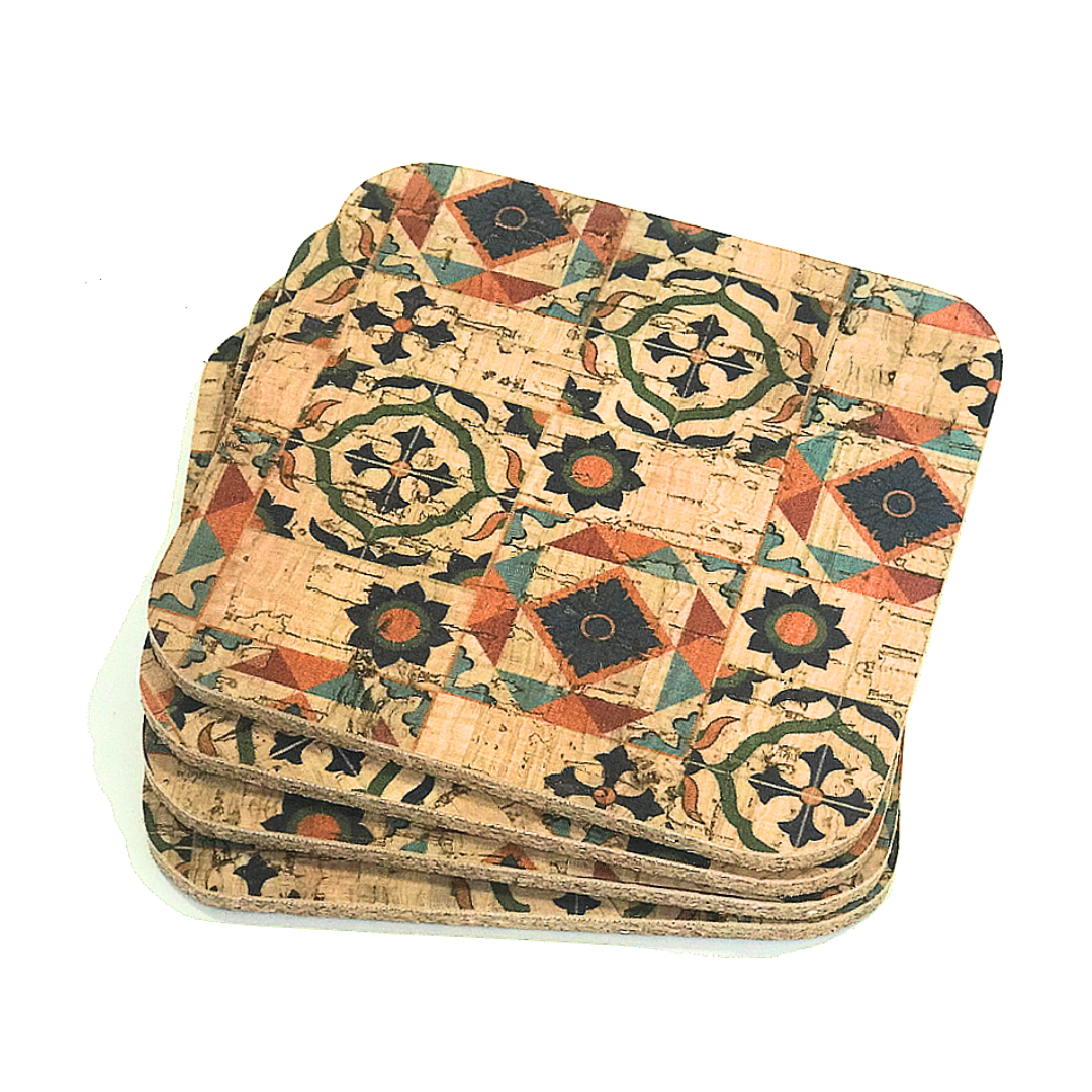 Cork Square Coasters (set of 4) - Cork and Company | Made in Portugal | Vegan Eco-Friendly Fashion