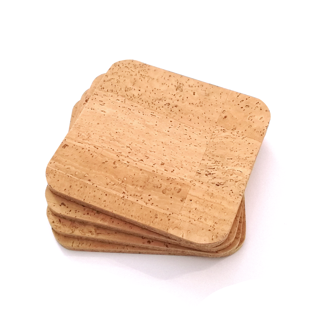 Cork Square Coasters (set of 4) - Cork and Company | Made in Portugal | Vegan Eco-Friendly Fashion