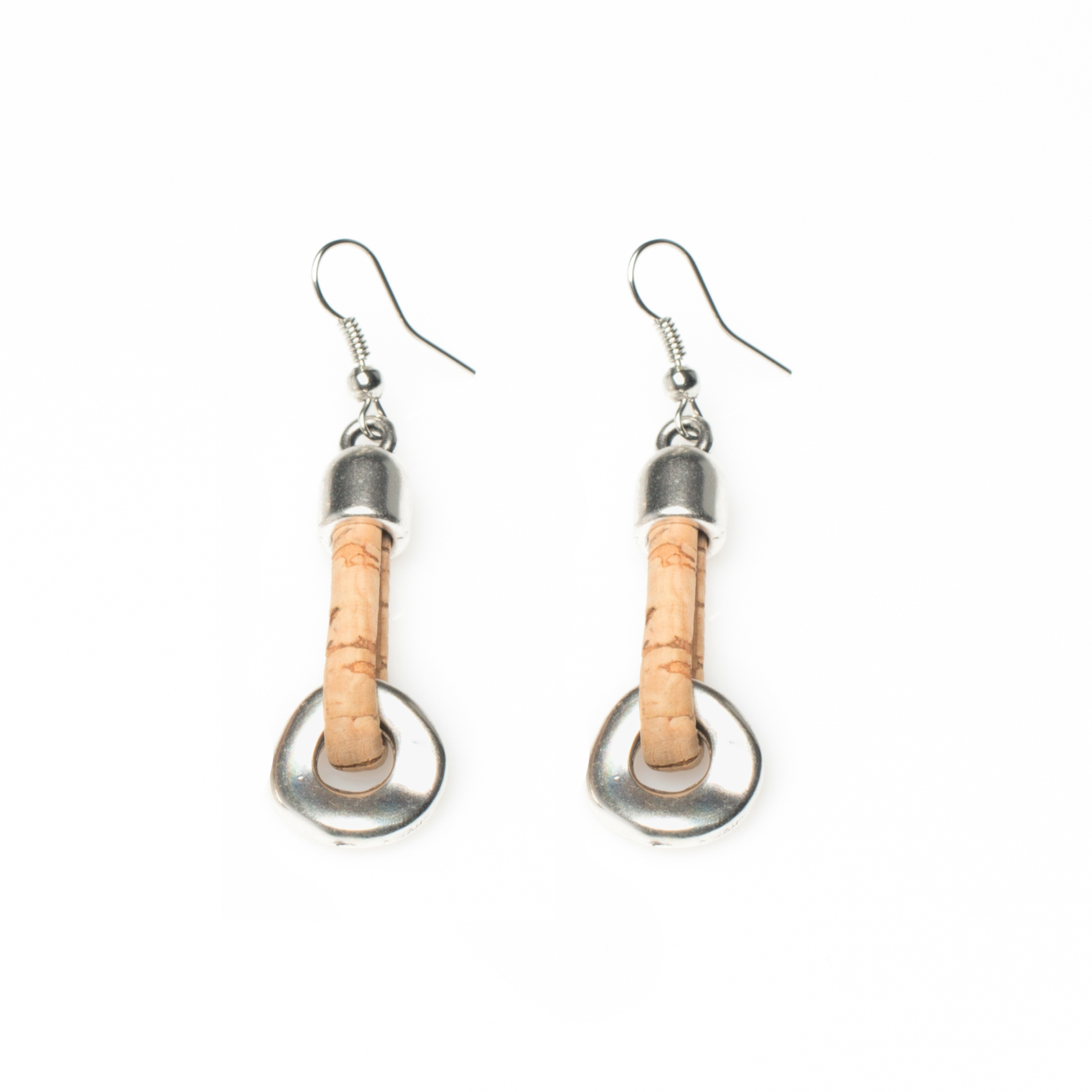 Cork Silver Ring (earrings) - Cork and Company | Made in Portugal | Vegan Eco-Friendly Fashion