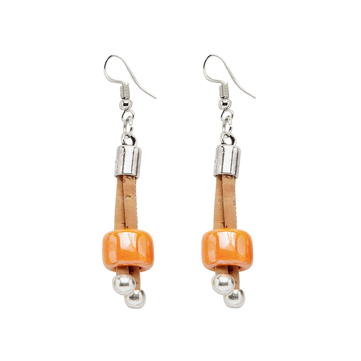 Cork Joy - Orange (earrings) - Cork and Company | Made in Portugal | Vegan Eco-Friendly Fashion